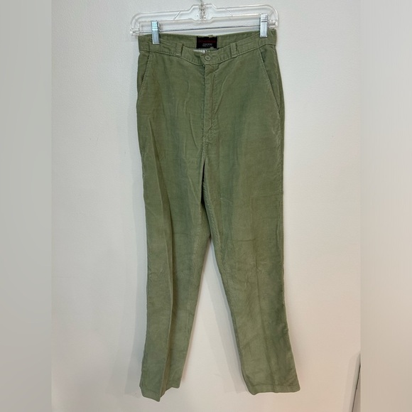 VTG Yves Saint Laurent green bootcut corduroy pants flap pocket high rise 27 - Picture 6 of 11